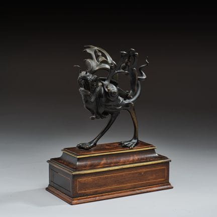 JAPAN, 19. Jahrhundert
Bronzeskulptur, die einen s