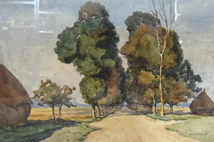 MODERNE SCHULE
In der Nähe von Pontoise.
Aquarell 