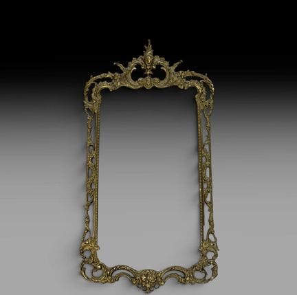 Cornice per specchio con profilo sagomato in bronz