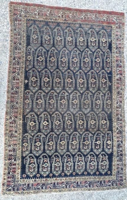 Handgeknüpfter Teppich aus Wolle mit geometrischem