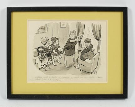 Jean BELLUS (1911-1967)
Escena de salón
Tinta y ag