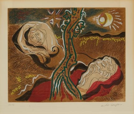 André MASSON (1896-1987) 
Los amantes famosos (197