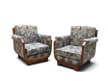 OBRA DE ESTILO ART DÉCO 
Par de sillones amplios d