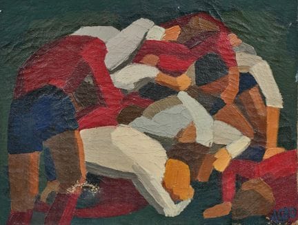 ESCUELA MODERNA
La melé 
Óleo sobre lienzo con las