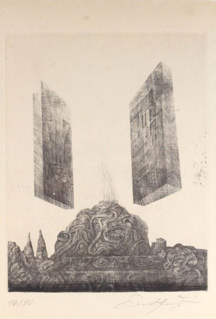 Ernst FUCHS (1930-2015)
Les portes de Gaza
Gravure