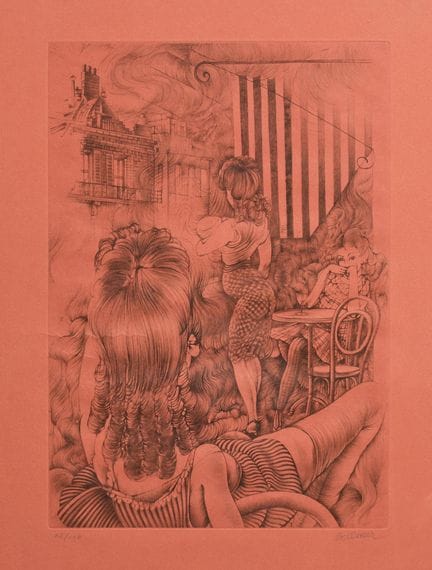 Hans BELLMER (1902-1975)
Scène de café
Eau-forte s