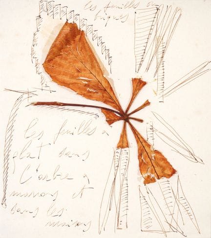 MARIO MERZ « Les feuilles et les briques »   encre