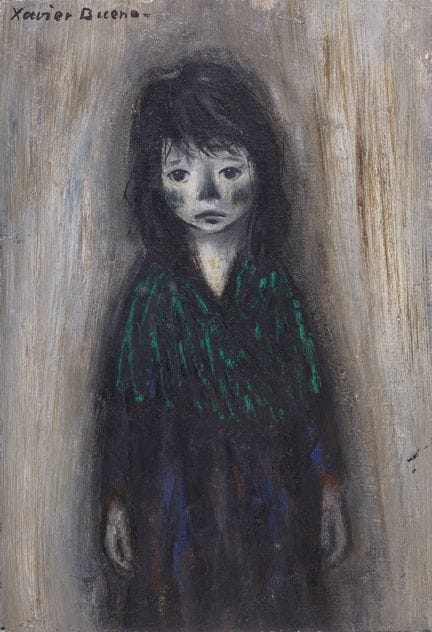 XAVIER BUENO « Girl » 1959  huile sur carton entoi
