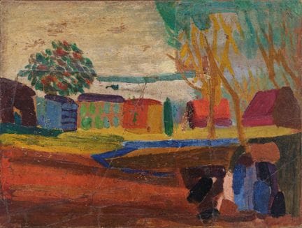 GINO ROSSI Paysage, vers 1910, huile sur carton, 2
