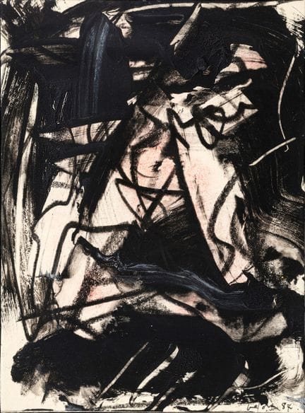 EMILIO VEDOVA, sans titre, 1987, huile et techniqu