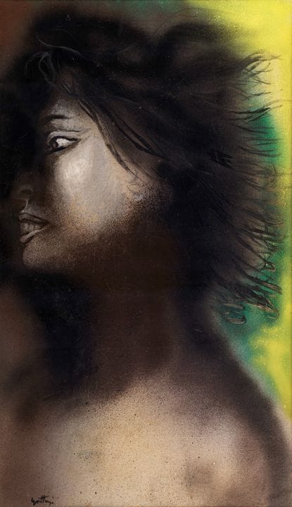 RENATO GUTTUSO Portrait d'une jeune fille, 1967, h