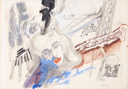 RAOUL SCHULTZ untitled   mixed technique on paper 