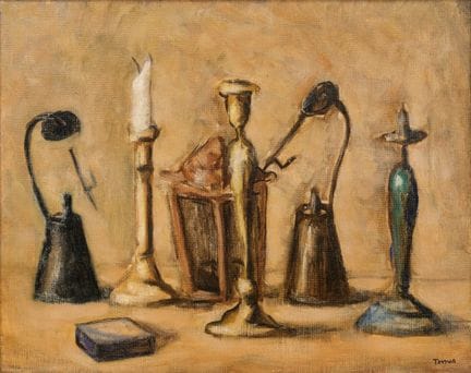 FIORENZO TOMEA „Laternen“ 1942, Öl auf Leinwand, 4