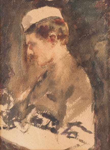 ETTORE TITO Portrait de Pietro Fragiacomo, 1880, a