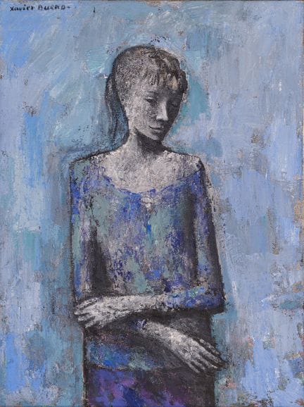 XAVIER BUENO „Mädchen auf blauem Hintergrund“, 196