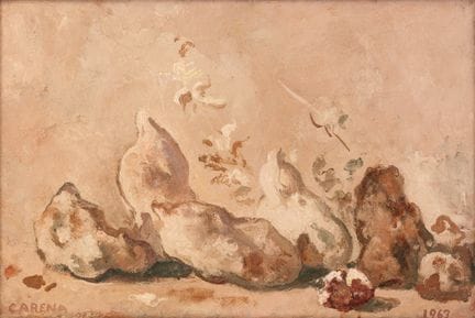 FELICE CARENA Nature morte, 1963, huile sur toile,