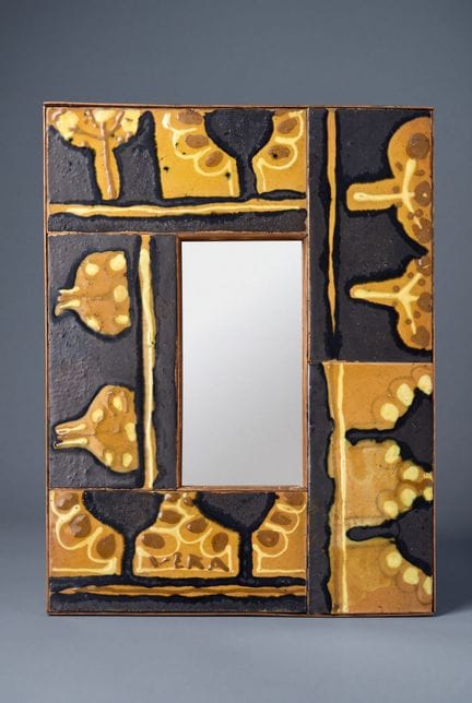 Vera
Mirror with a ceramic tile frame
Signed "Vera