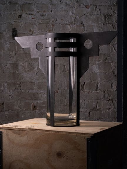 Thierry Peltrault 
Winged Vase
Glass and metal
Dat