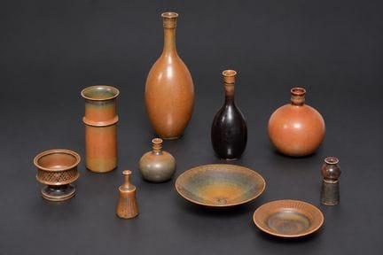 Stig Lindberg
Set of ten vases and bowls
Ceramic 
