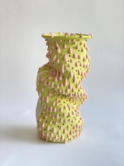 Philip Kupferschmidt 
Chartreuse Slump 
Vase 
Cera