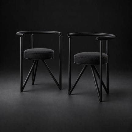 Philippe Starck
Miss Dorn 
Pair of armchairs
Metal