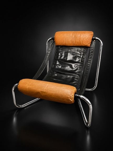 Lounge Chair
Chrome-plated tubular steel frame, ca