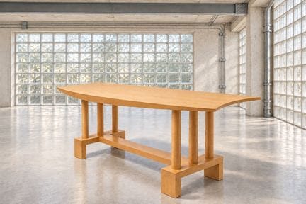 Frans Van Praet (born in 1940)
Table 
Light wood 
