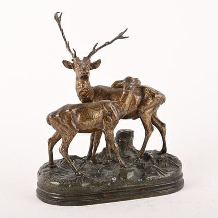 Alfred DUBUCAN (1828–1894). 
Hirsch und Hirschkuh 