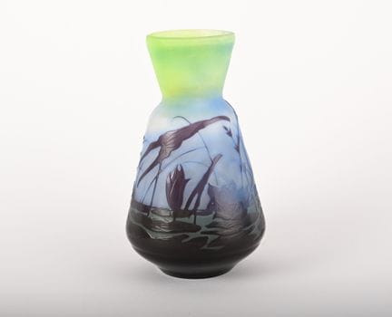 GALLE. 
Vaso dal collo stretto in vetro multistrat