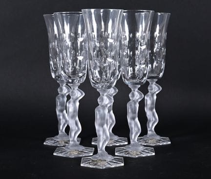 CRISTAL DE PARIS, modello Venere. Set di sei flûte