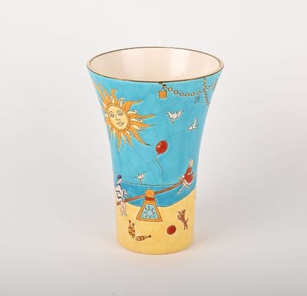LONGWY "Manège"
Vaso in maiolica con smalti policr