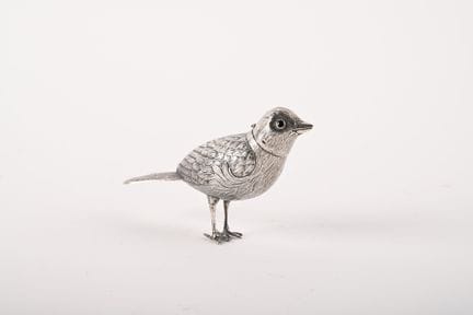 Oiseau en en argent 835 millièmes formant salière.