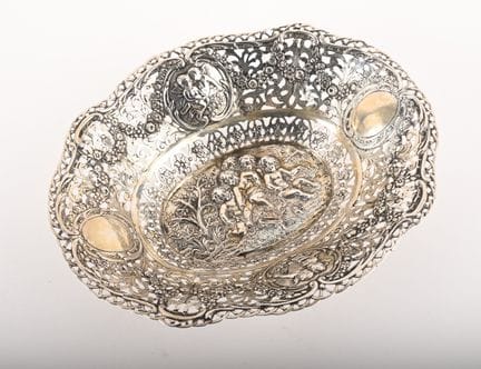 Corbeille en argent étranger 800 millièmes ajouré 