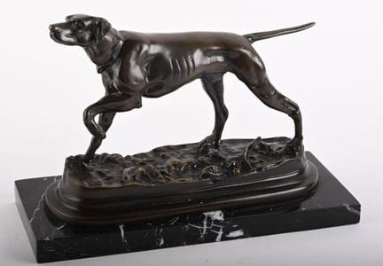 Jules MOIGNIEZ (1835–1894)
Braque. 
Bronze mit bra
