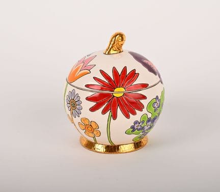 LONGWY "Bucolico" 
Scatola in maiolica con smalti 