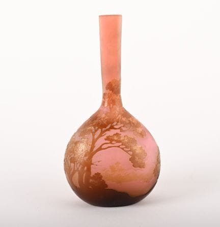 GALLE. 
Vaso monoflore in vetro multistrato con de