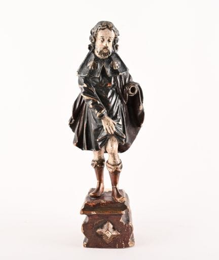 Polychrome, geschnitzte Holzfigur, die den Heilige
