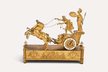 Importante orologio da tavolo “con il carro di Tel
