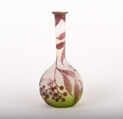 GALLE. 
Vaso monoflore in vetro multistrato con de