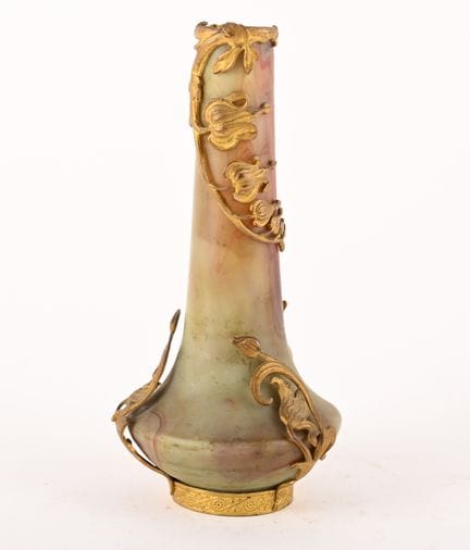 Vaso in stile Art Nouveau in vetro marmorizzato ro