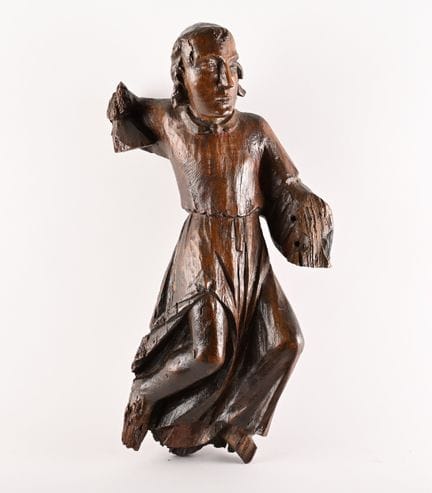 Geschnitzte Holzstatue eines Heiligen 
Entstehungs