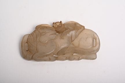 CINA, 1900 circa
Fibbia da cintura in agata raffig