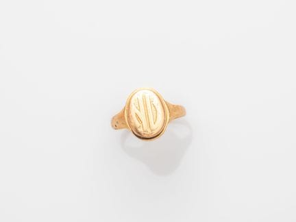Anillo de sello de oro amarillo de 750°/°° (18 qui