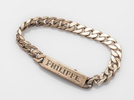 Bracelet d'identité en argent 800°/°°, à grande ma