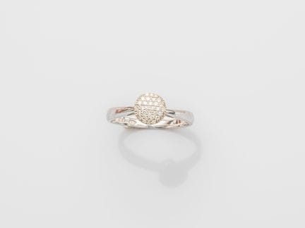 Runder Ring aus 375°/°° (9K) Weißgold, mit Diamant