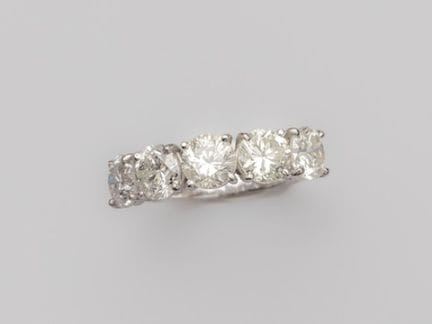 Anillo de oro blanco de 750°/°° (18 quilates), eng
