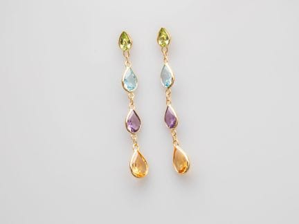 Ein Paar Ohrringe aus 750°/°° (18 K) Gelbgold, ver
