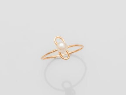 Petite bague filetée en or jaune 750°/°° (18K), se