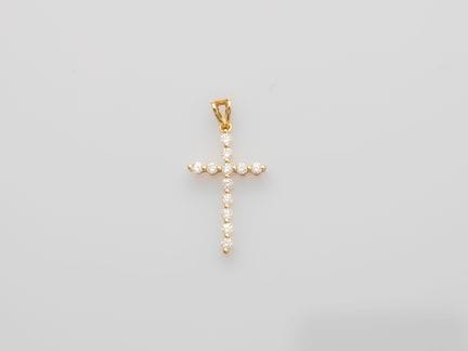 Christliches Kreuz aus 750°/°° (18 K) Gelbgold, be