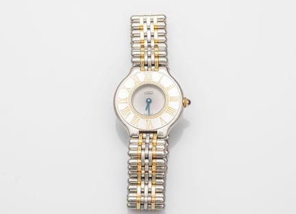 CARTIER, Kollektion „Must“. Damenarmbanduhr aus Ed